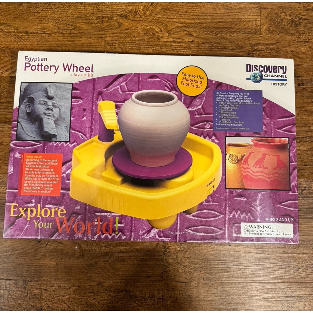 Vintage 90's Discovery Channel Egyptian Pottery Wheel Clay‎ Art Kit For Kids USA